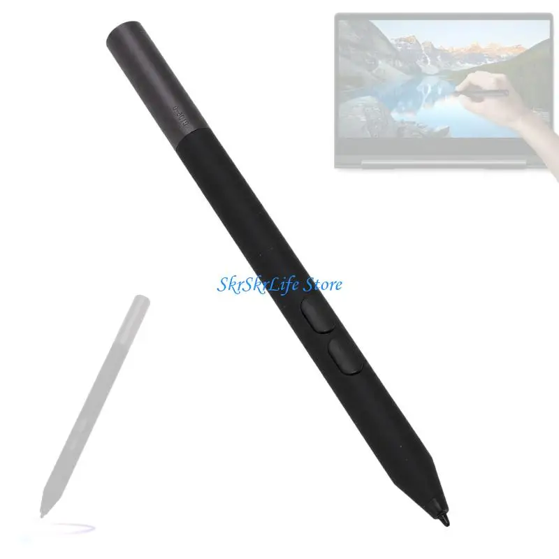 E65E PN350M Writing and Drawing Touch Pen for Listed Laptop Models, with Metal Body and 2 Visible Side Controls for Annotation