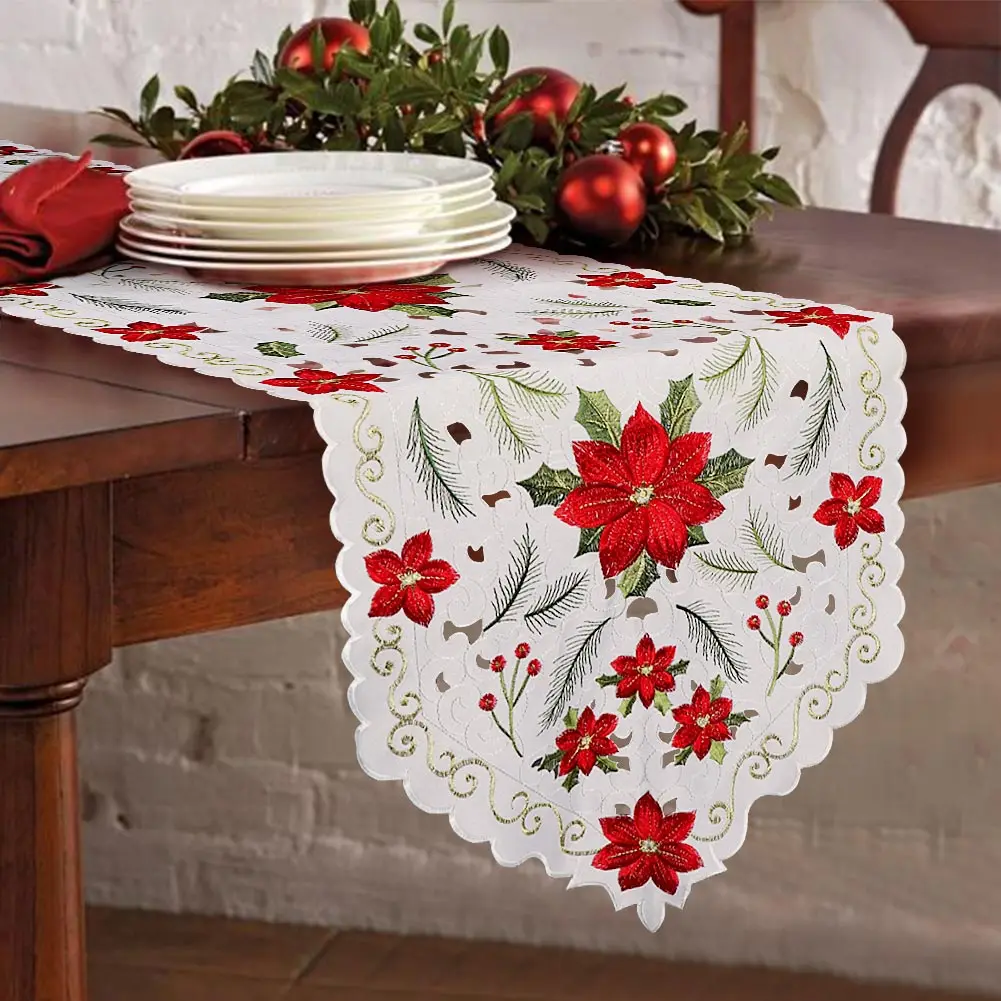 176x38cmChristmas Table Runner Pine Needle Table Flag Greenery Xmas Dining Kitchen Buffet Farmhouse Holiday Decor