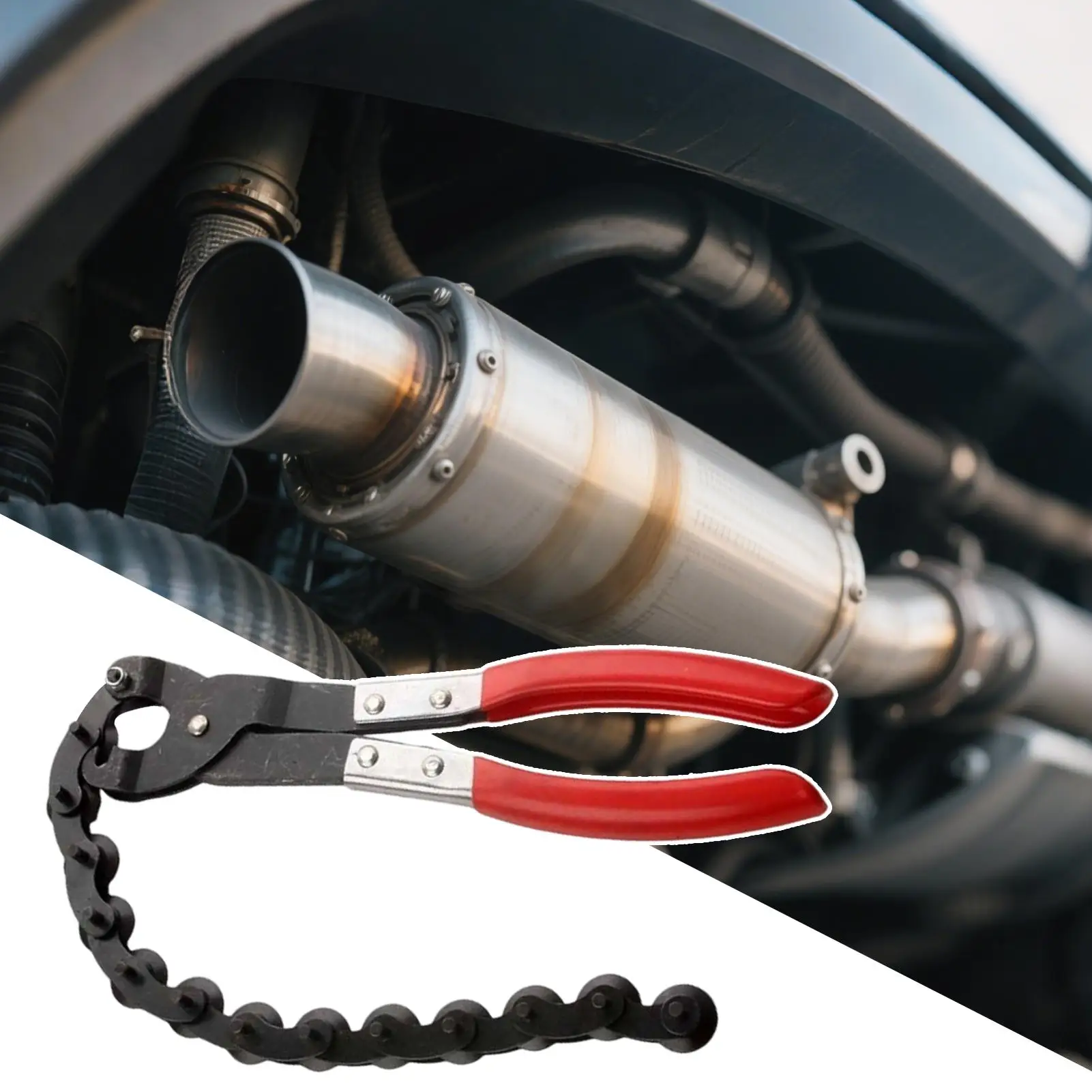 Exhaust Pipe Cutter Ergonomic Metal Non-Slip Handle Chain Pliers Tight Space Car Copper Pipe Cutter For PVC Aluminum Converter