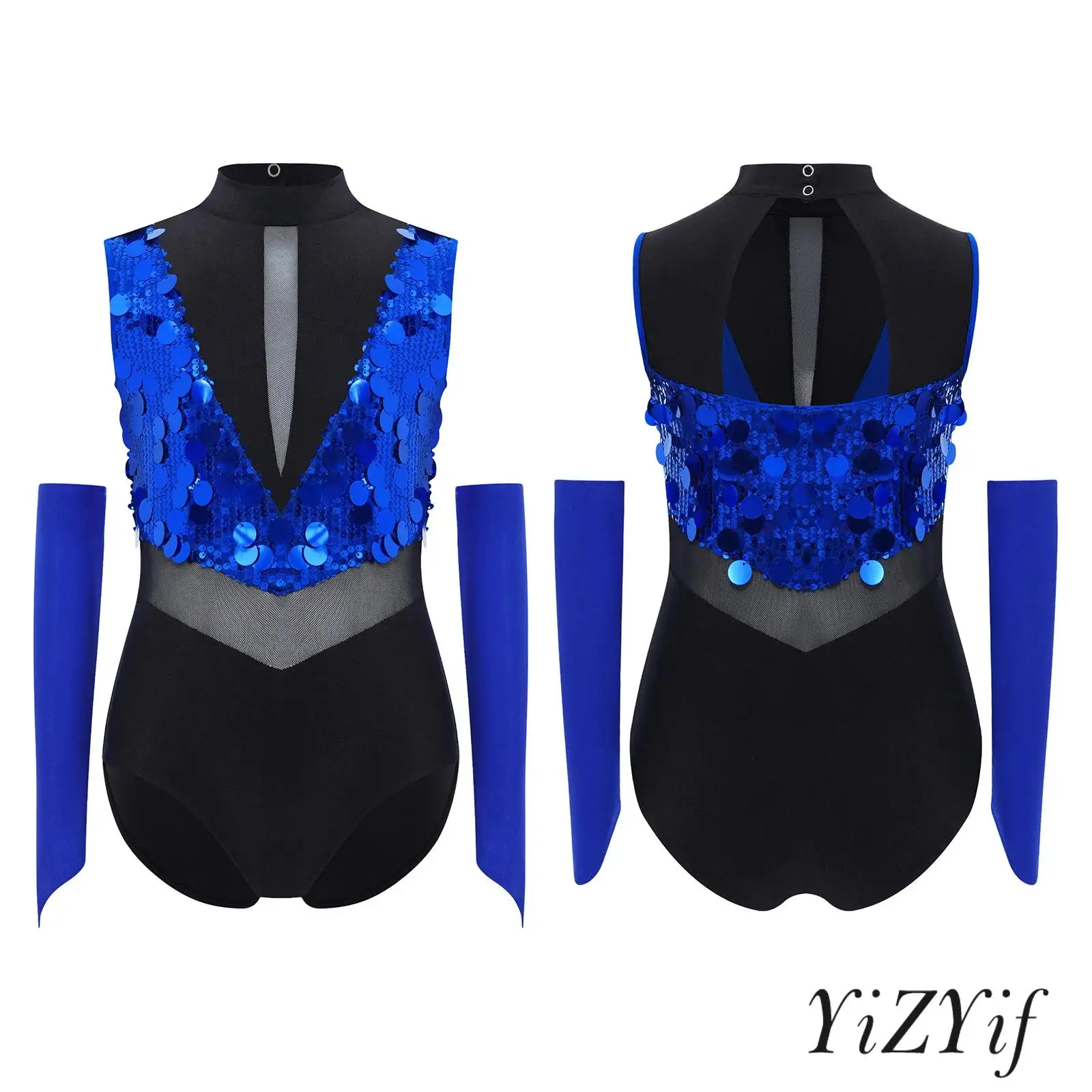 Leotardo elegante de competición de baile de Jazz y Ballet lírico para niñas con guantes para gimnasia y puesta en escena Ropa de baile de Ballet