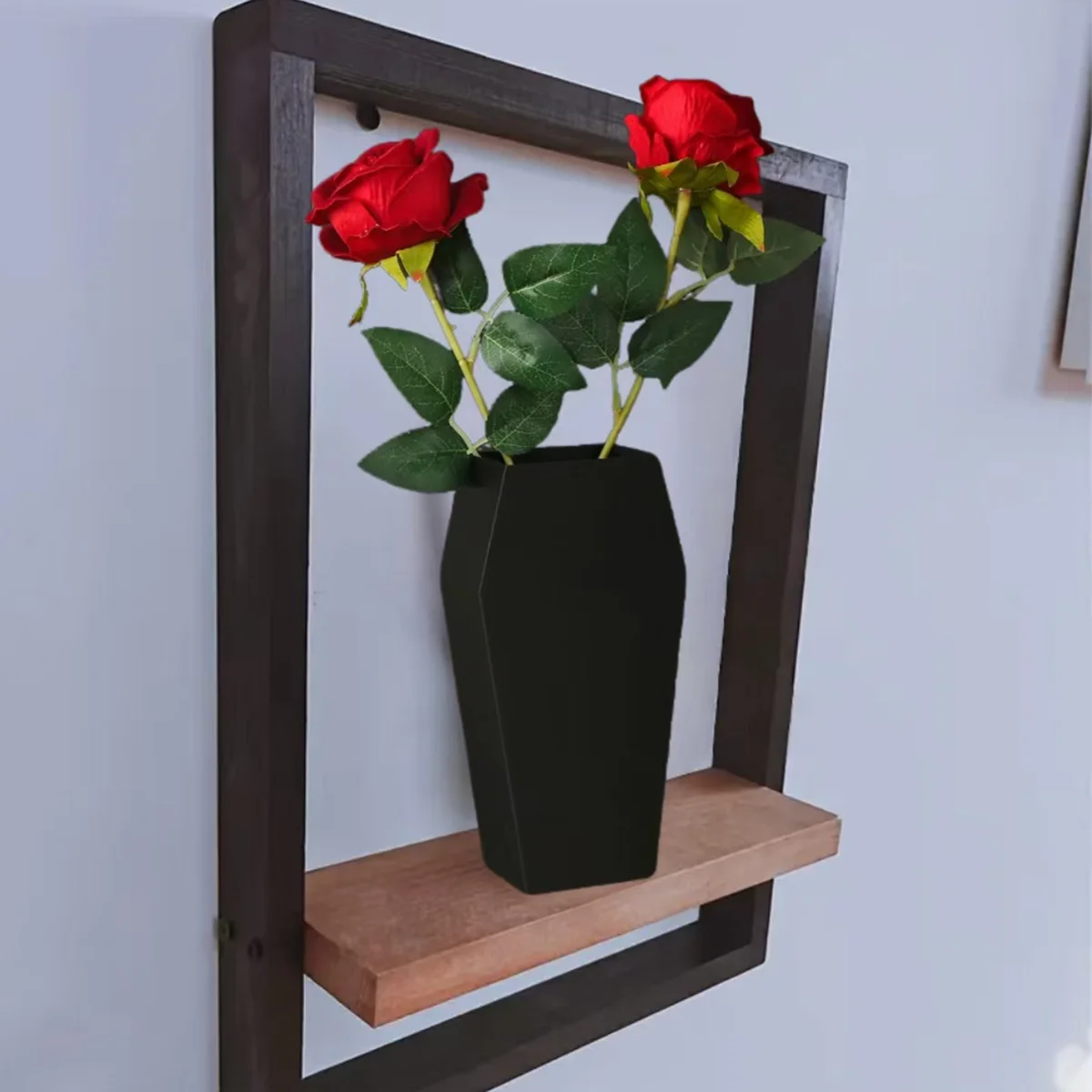 1 PC 3D printed coffin decorative vase, black minimalist vase decoration, dried flower vase, innovative art decoration