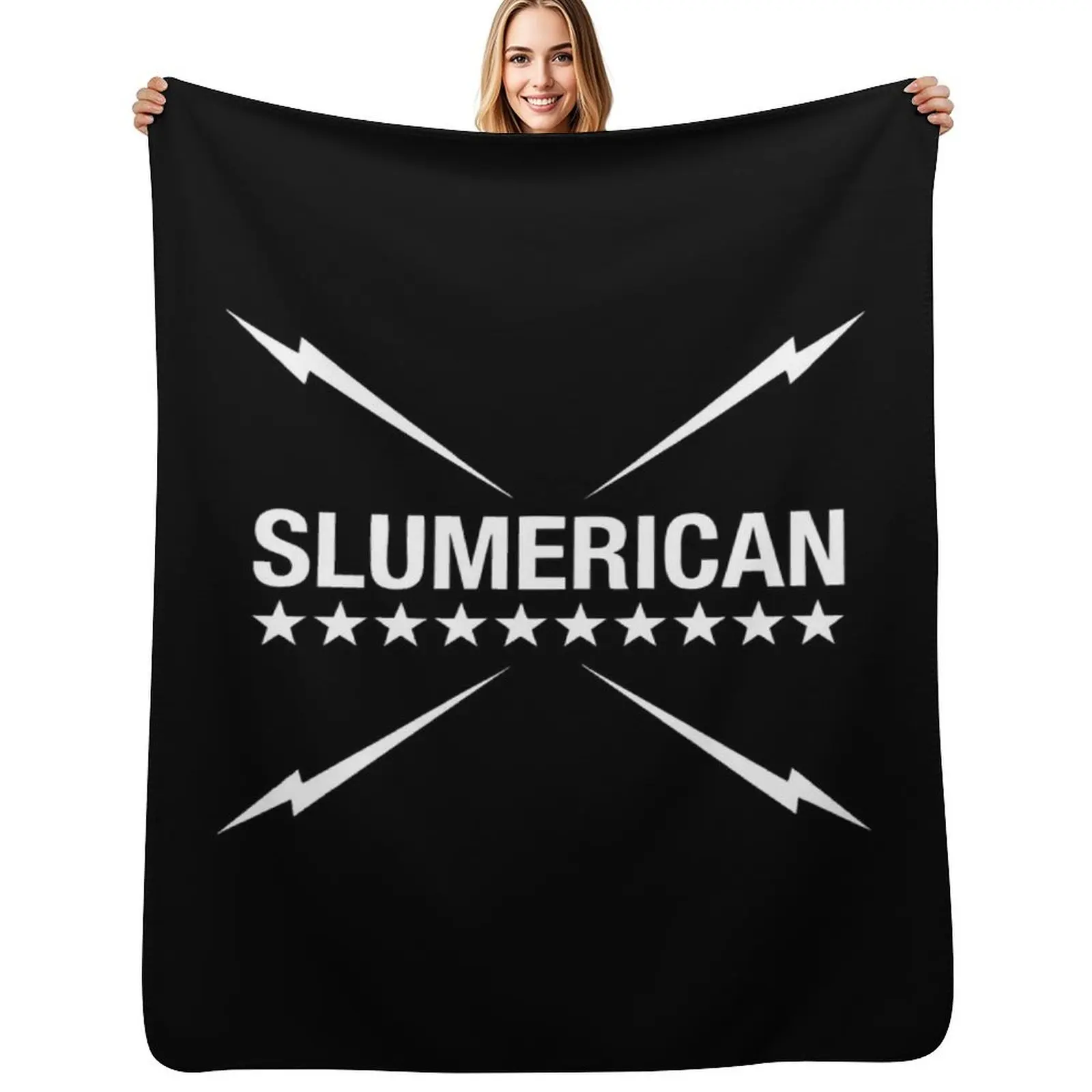 

Slumerican Flag Throw Blanket Ultra Soft Flannel Fleece Blanket for All Seasons