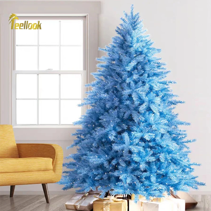 Teellook 1.2m/5.0m Blue PVC Christmas Tree Christmas Hotel Shopping Mall Decoration Layout