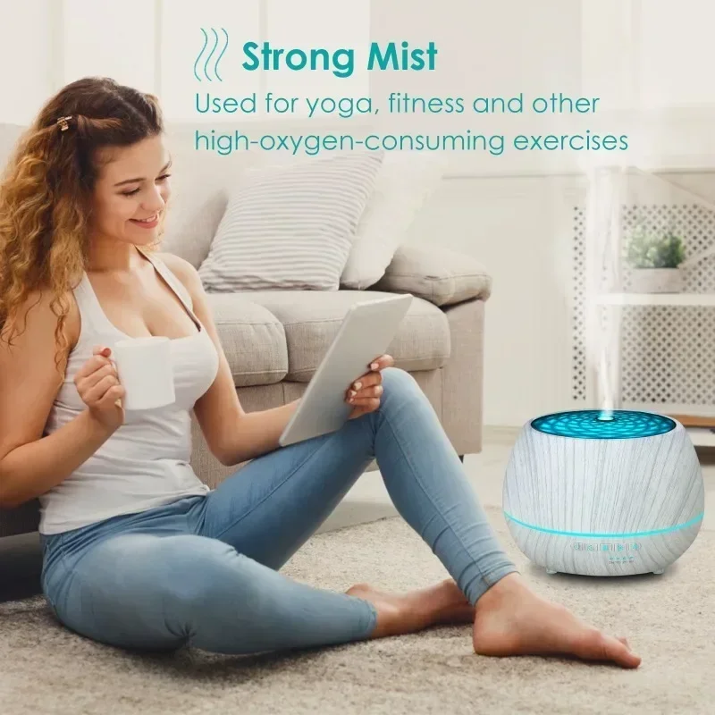 Tuya Wifi Smart 500Ml Aromatherapie Etherische Olie Diffuser Houtnerf Afstandsbediening Ultrasone Luchtbevochtiger Koel Met