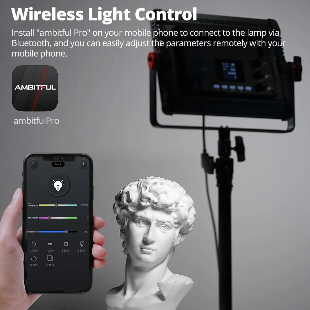 Ambitful 30 واط P35R RGB كامل اللون ملء ضوء 2800-6800 كيلو LED لوحة ضوء الفيديو دعم App التحكم عن لايف فيديو التصوير الفوتوغرافي