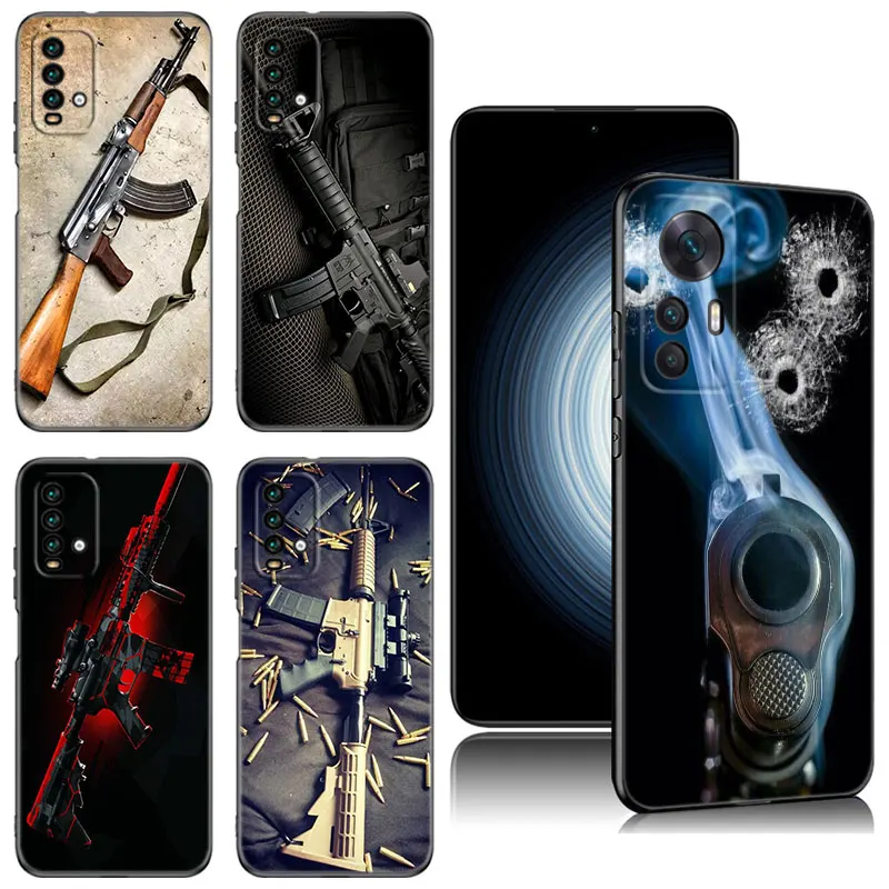 The Military Weapon Black Phone Case For Xiaomi Redmi 7A 8A 9A 10A 11A 9C 10C 12C 13C 11 Prime A1 A2 Plus 12 4G Note 9T 12R