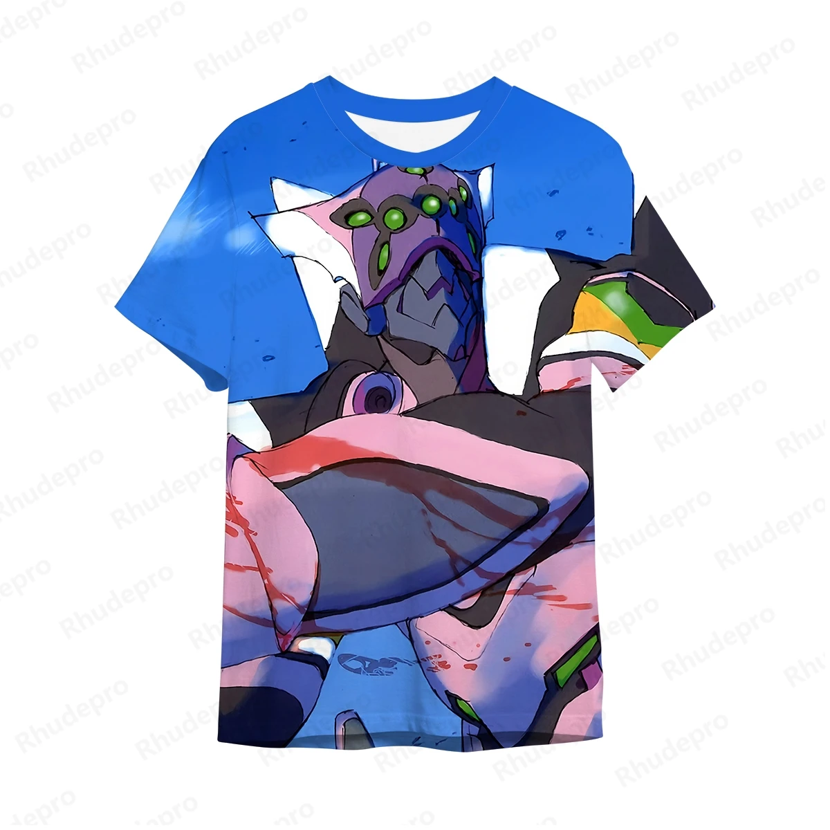 EVA-01 Testtyp Neon Genesis Evangelion gedruckt T-Shirt T-Shirt übergroße Tops Kurzarm Herrenmode Fitness studio Kinder kleidung