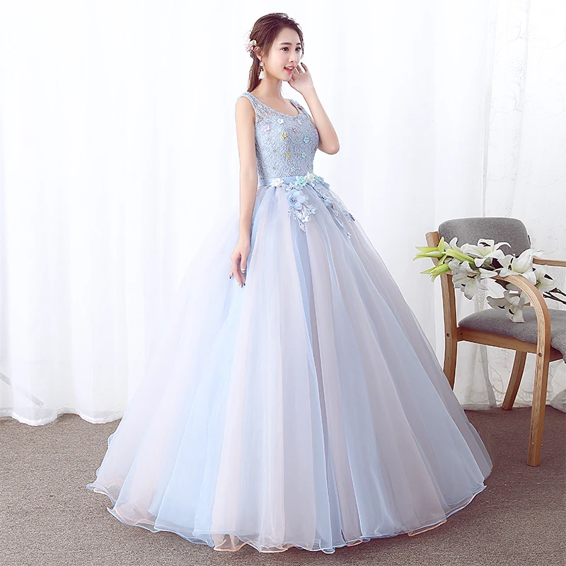 Sweet Fairy Sleeveless Quinceanera Dresses Lace Floral Vestidos De 15 Anos Quinceanera 2018 Floor-length Beadingtulle Ball Gown