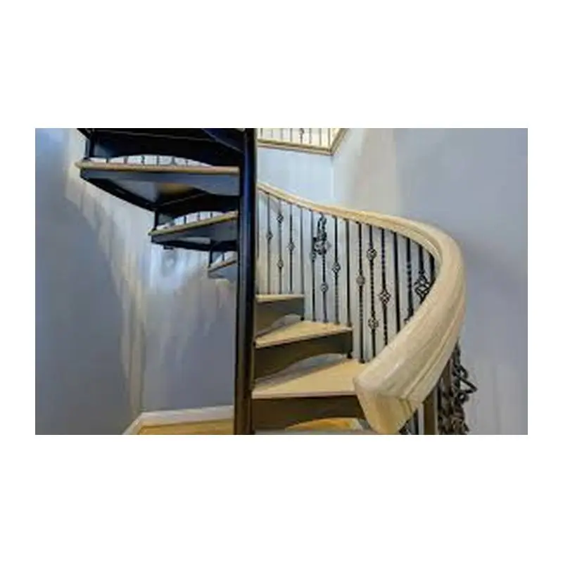 custom.Luxury Indoor Staircase Modern Design American Oak Wood With Stainless Steel Glass Circular Loft Curved Stairs