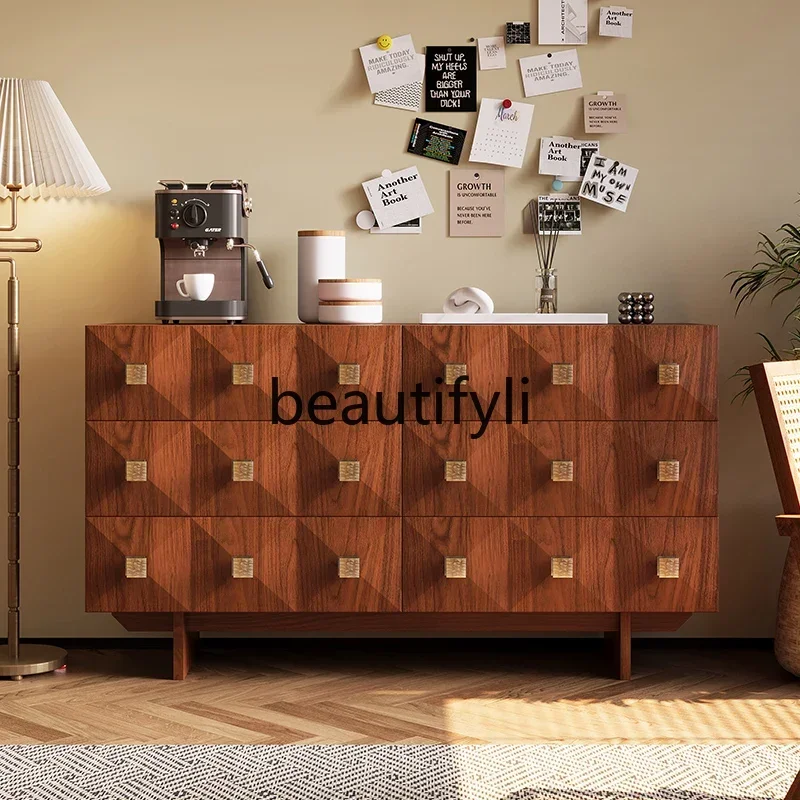 

Medieval style entrance cabinet, living room against the wall, side cabinet, locker, household small apartment, solid wood chest