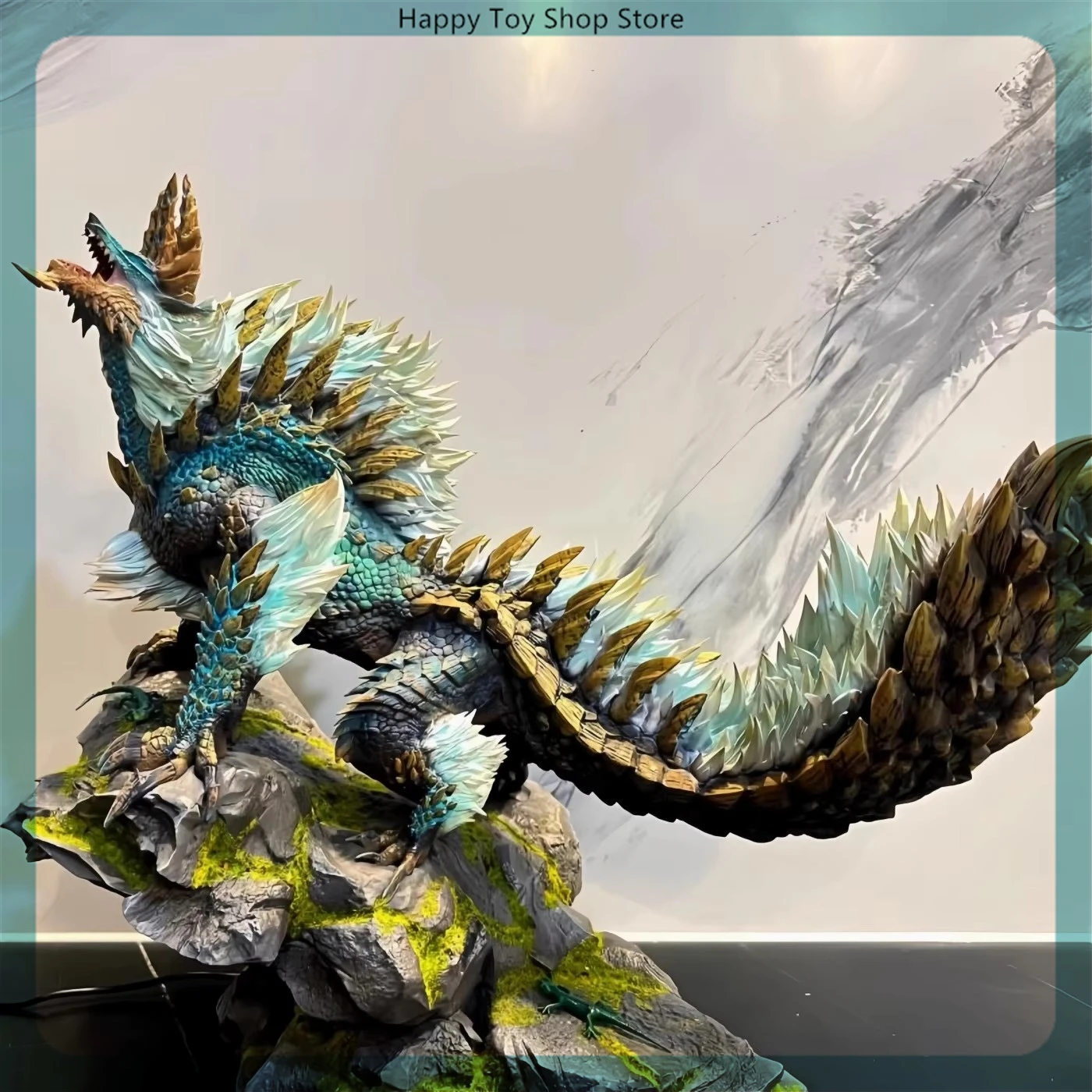 

28cm Monster Hunter World Zinogre game Figure Model Statue Boys Collection Desktop Decoration Ornament lights Toys gifts