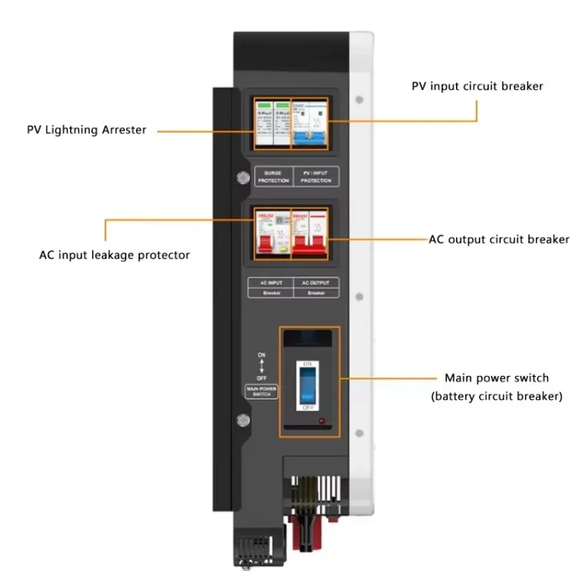 

FCHAO Inverter 6200W 4200W Hybrid MPPT Solar Inverter DC 24V 48V AC230V Output Built-in MPPT Photovoltaic Inverter