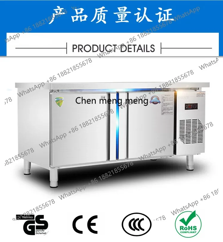 Refrigerated Workbench Freezer Fresh-Keeping Operation Table Cold Cabinet Commercial  Dual-Temperature Commercial Fresh-Keeping