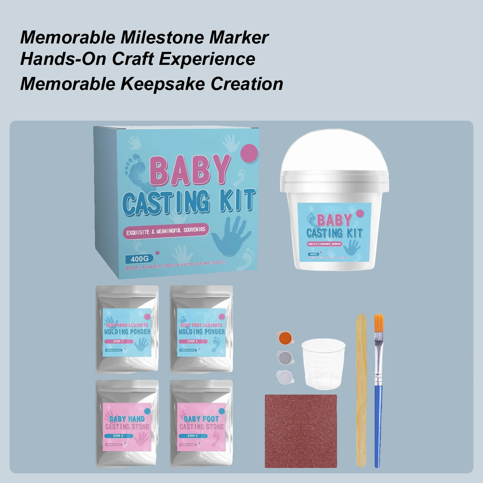 キッズフットプリントキャスティングキット-diy-3d-リアルな装飾キャスティングキット-粘土ハンドプリント-diy-保育園写真-大人、恋人、家族向け