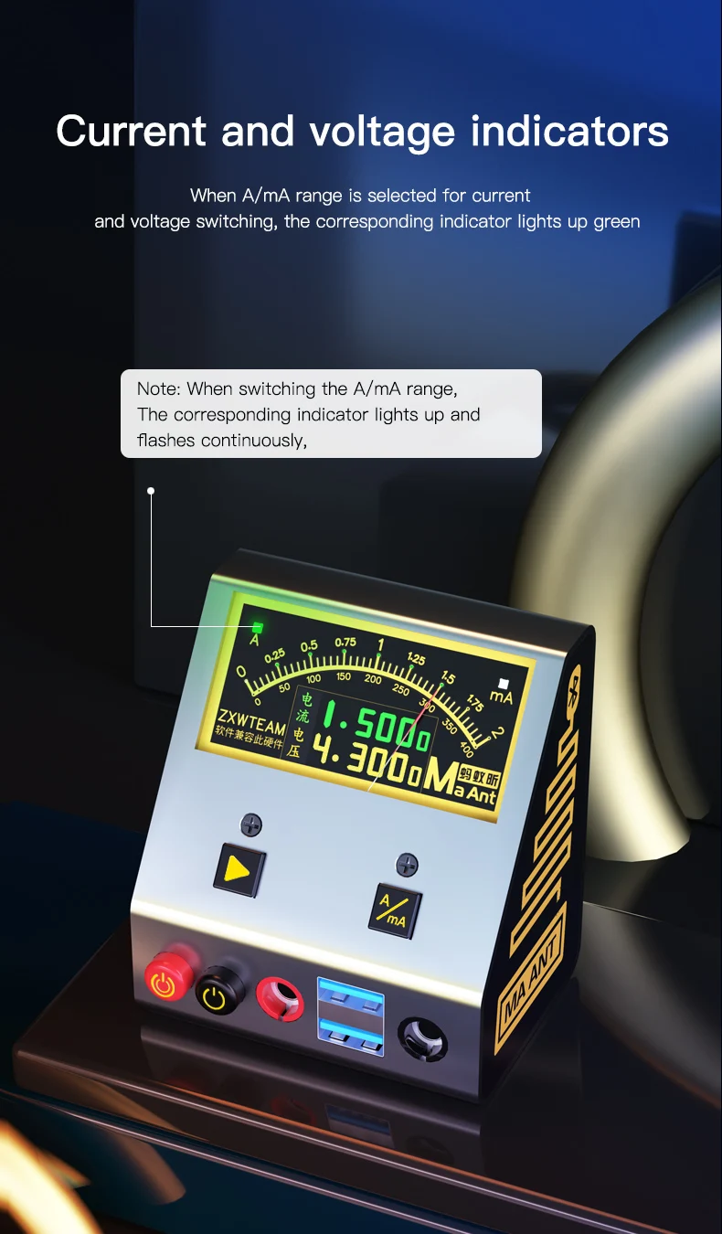 MaAnt Current Recording Analyzer/Mobile WorkBench/4.3V/8V one key Switcing/Current Recording Data Monitoring/Motherboard Current