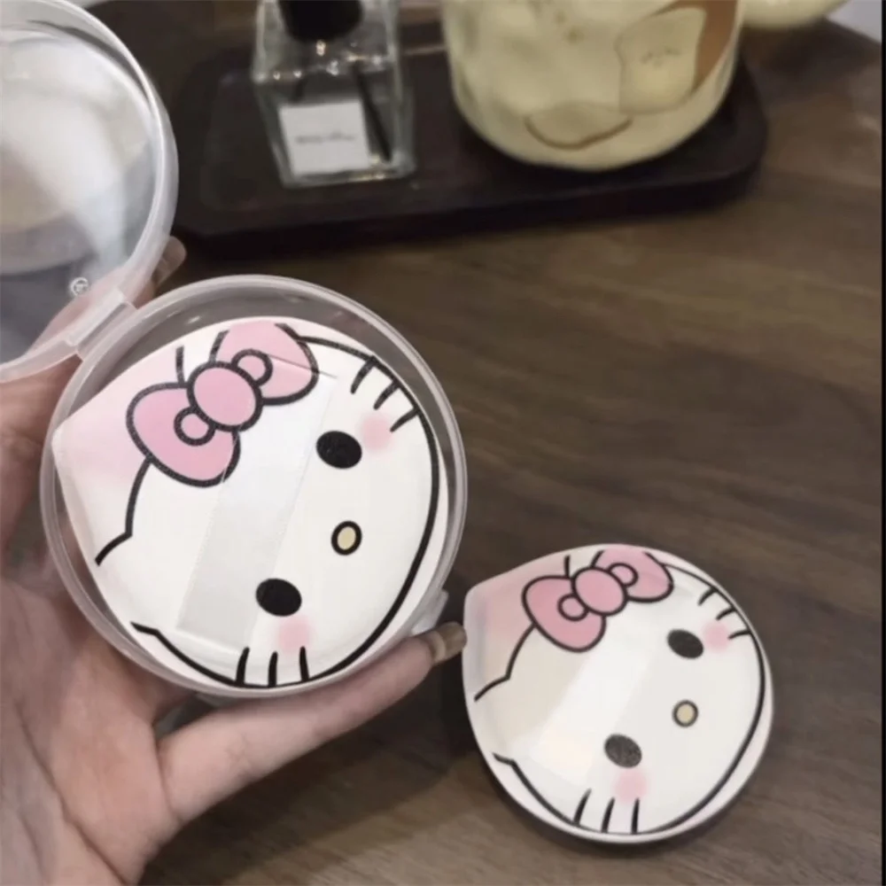 Kawaii Hello Kitty Air Cushion Powder Puff Cute Sanrio Anime Big Water Drop Dry Wet Dual Use Y2k Young Women Beauty Makeup Tools