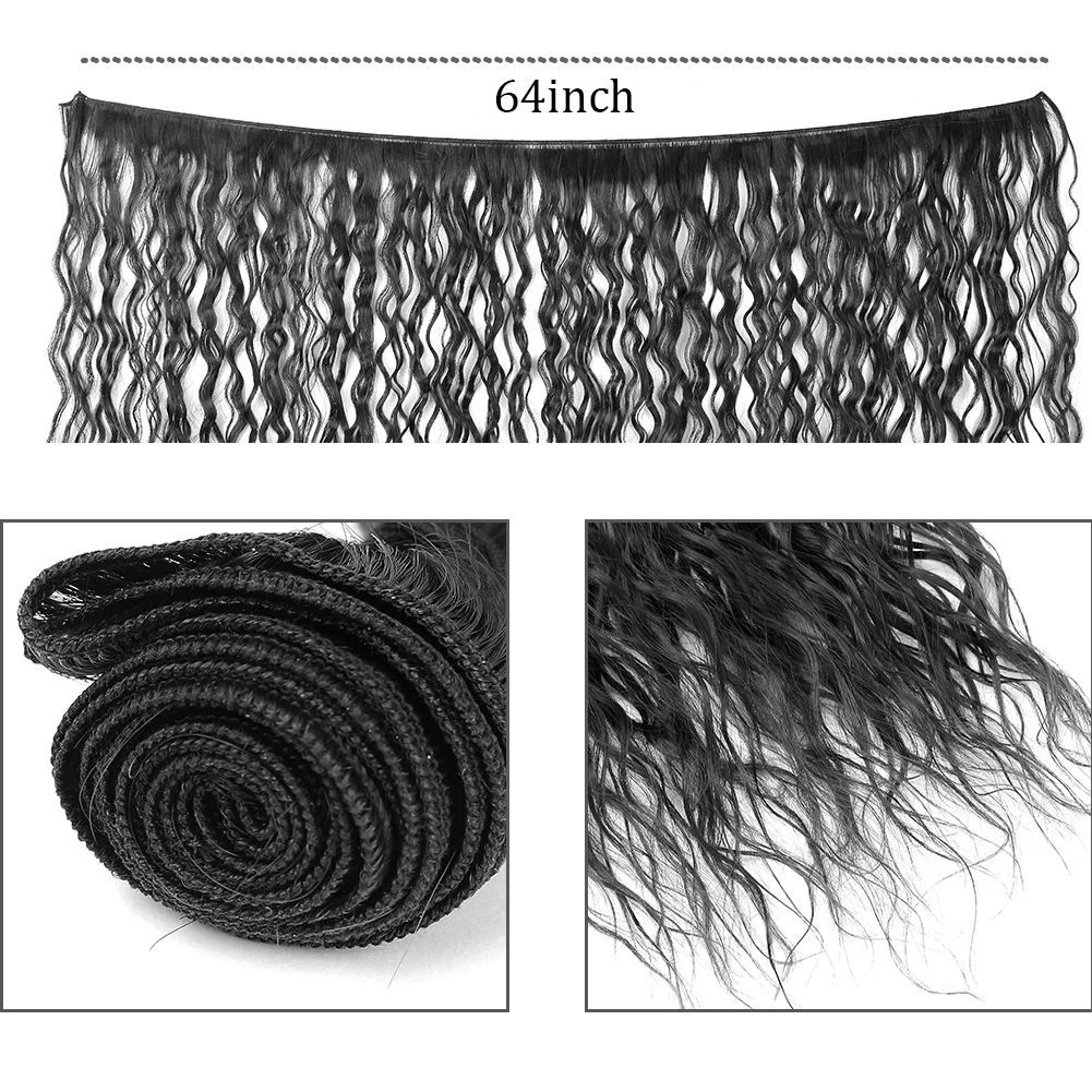 30Inch Synthetic Hair Extensions Water Wave Hair Bundles 120g Omber Blonde Weave High Temperature Fiber Water Ponytail Hair