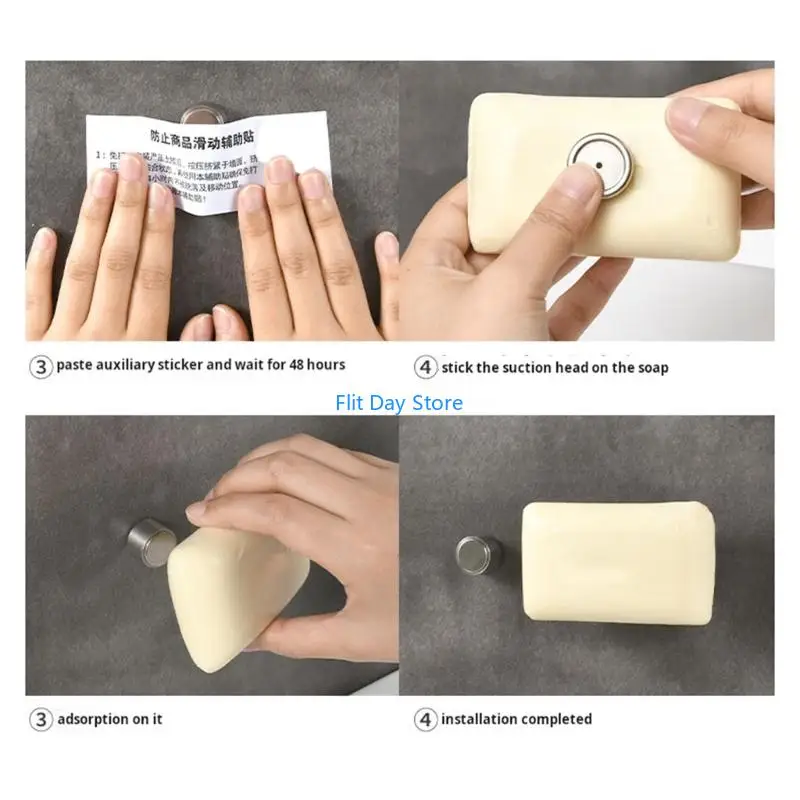 F92C Adhesive Mount Soap Organization Solution Includes Two High Grade Steel Stands
