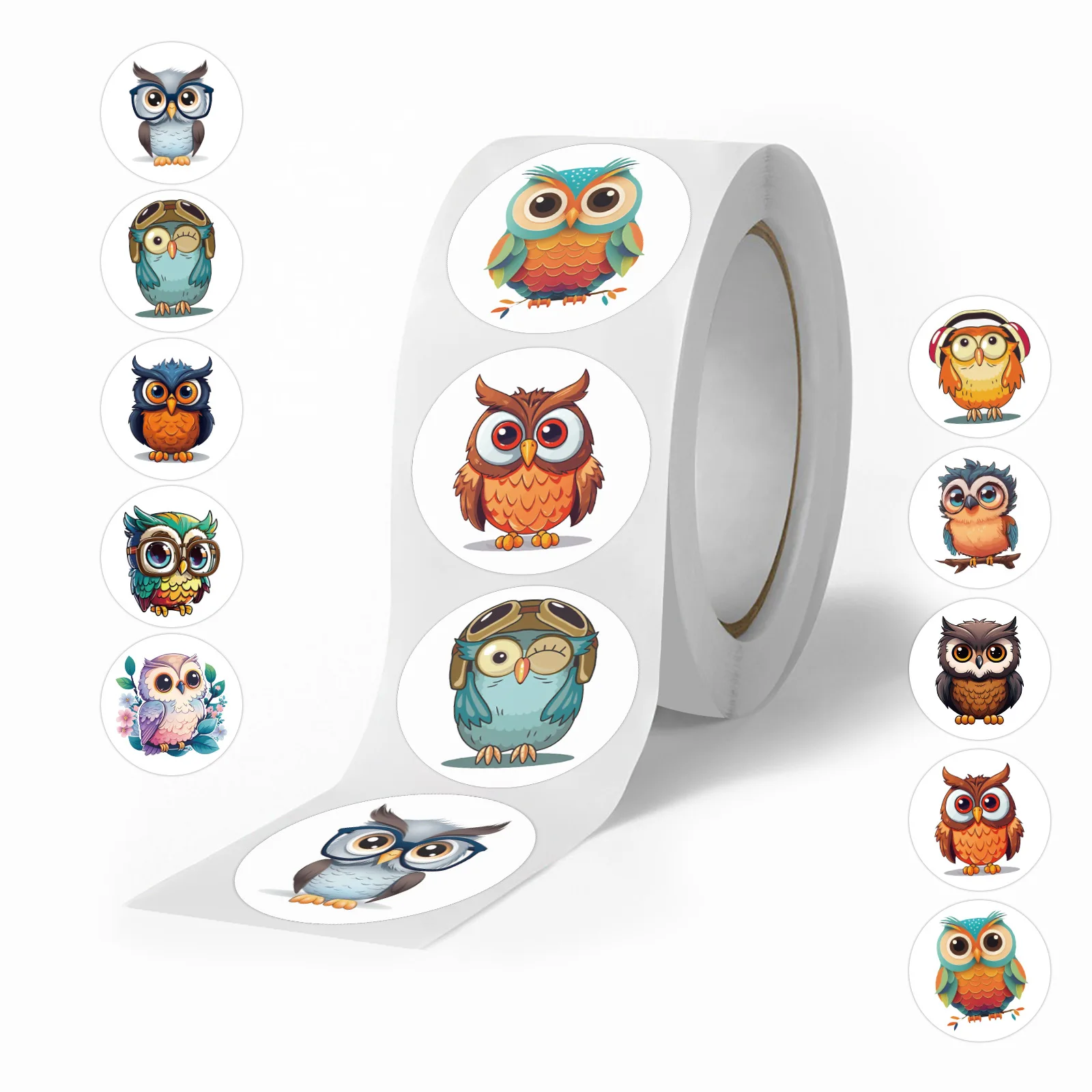 100-500pcs Cute owl Sticker Animals Sticker for Kids Classic Toy Decoration School Teacher Supplies Encouragement Sticker