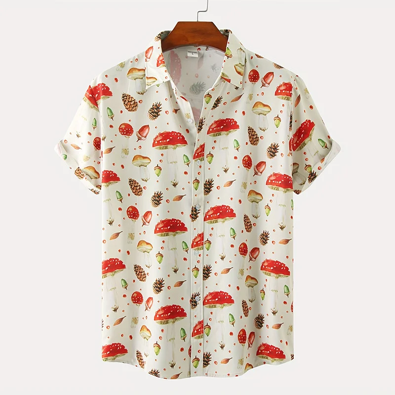 Men's 3D Printed Casual Shirts Plants Mushroom Graphic Collection