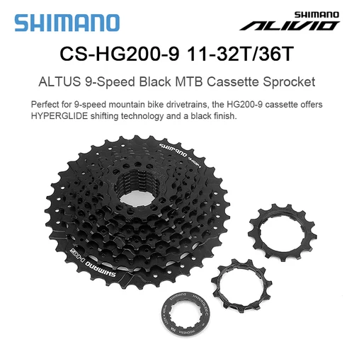 Imagen 2 del producto Shimano ALTUS HG200 piñón de Cassette MTB de 9 velocidades 32T 36T bicicleta de montaña 9S rueda libre 9V K7 piezas de bicicleta de trinquete