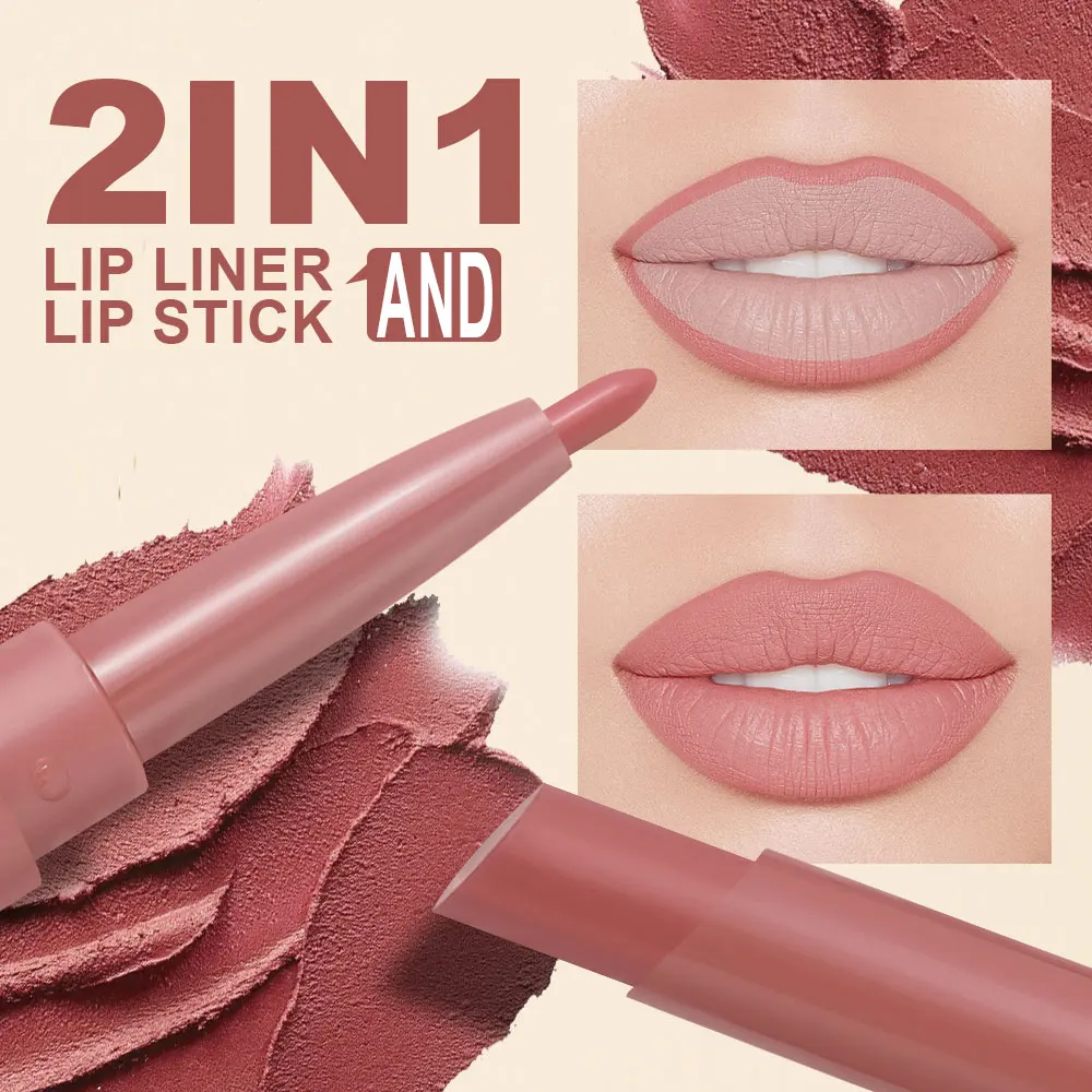 مجموعة مكونة من ستة أحمر شفاه مزدوج الأطراف، أحمر شفاه مخملي غير لامع، ملمع شفاه، سهل التلوين، غير يتلاشى، مجموعة أحمر شفاه غير لاصق #4