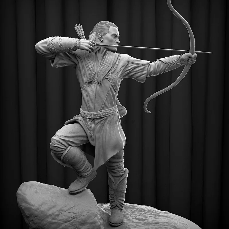 

50mm 75mm 90mm Elven Prince Resin Model Figure Gk Micro Miniature 3d Printed White Model Toy Unassembled And Unpainted Kit