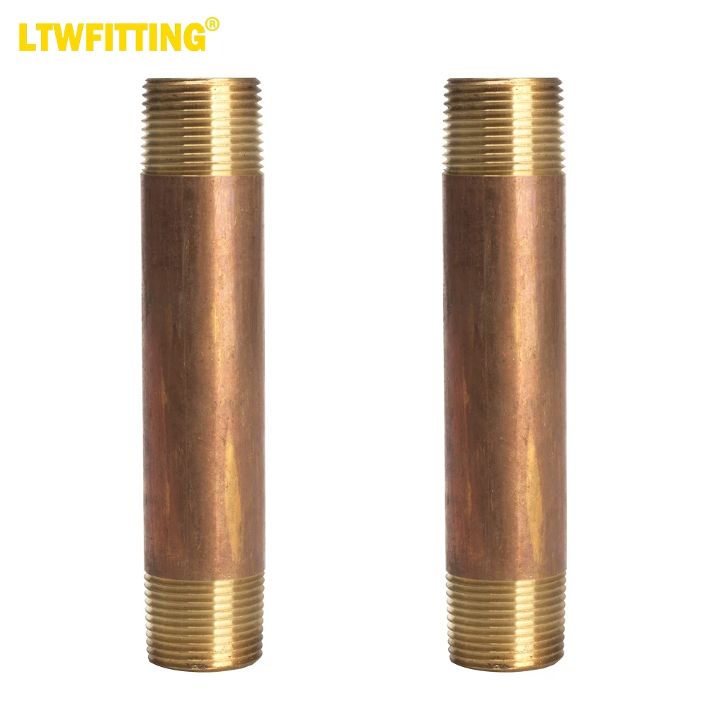 

LTWFITTING Red Brass Pipe Fitting, Nipple, 3/4" NPT Male X 5" Length (Pack of 2)