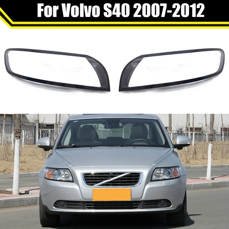 

For Volvo S40 S40L 07-12 Car Transparent Lampshade Head Light Lamp Cover Glasses Lamp Shade Headlight Shell Cover Lens