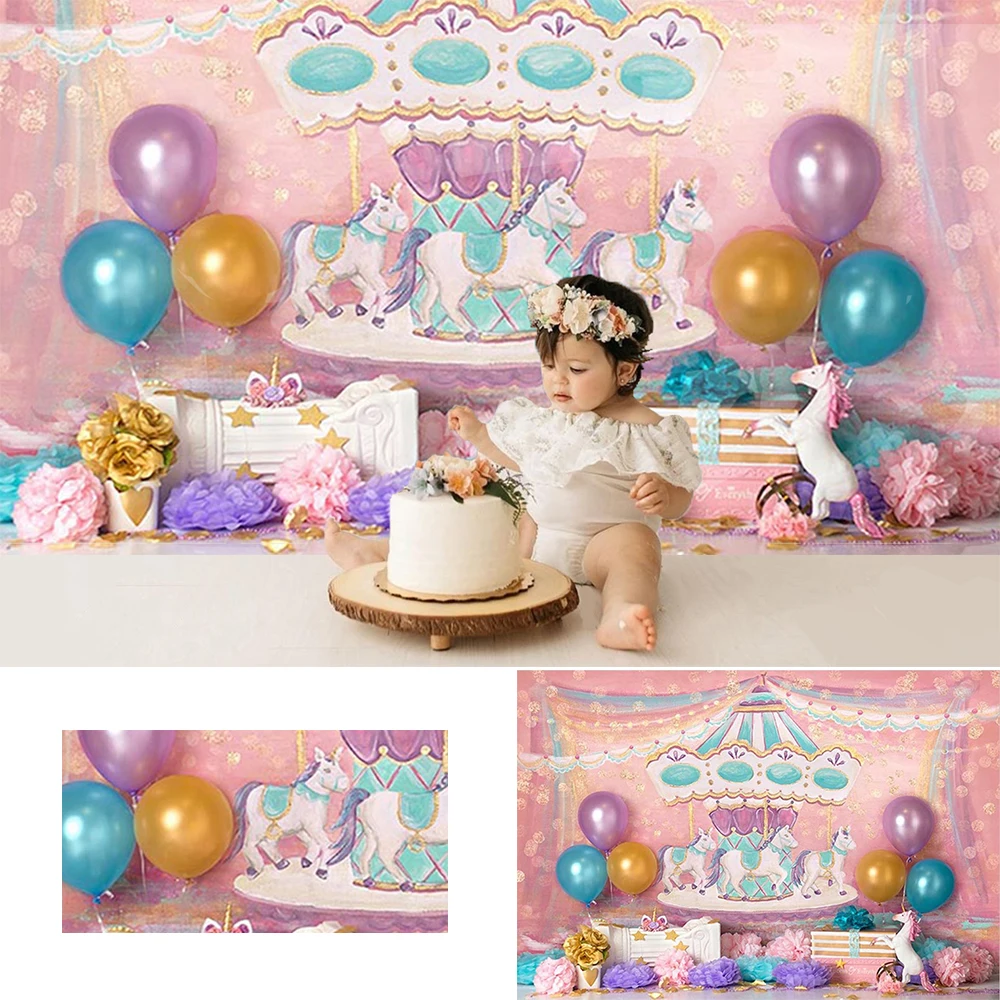 Mocsicka Cake Smash фон для фотосъемки новорожденных рамка с цветочным принтом фон цирк детский портретный фон
