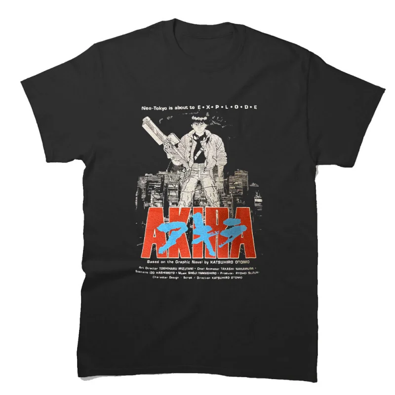 

0225 Vintage Akira Anime Gift T Shirt Cyberpunk Manga Neo-Tokyo City explosion Graphic clothes cyber mecha All size tops S-6XL