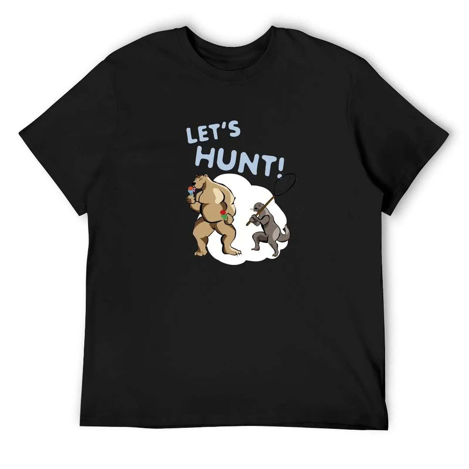 ROBUST BEAR OTTER HUNT 02 T-Shirt tops summer tops mens funny t shirts