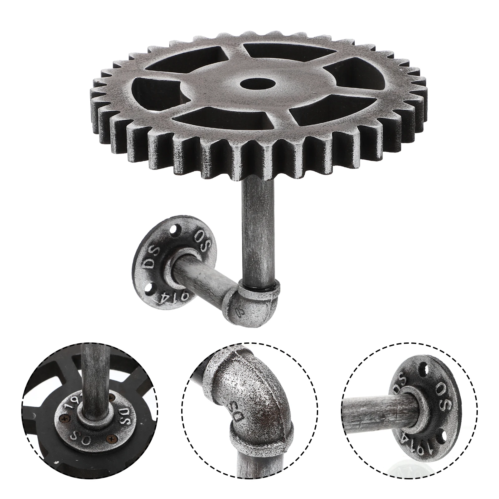 

1pc Retro Wall Vintage Decor Industrial Rack Pipe Gear Shelf Storage Bar Industrial Pipe Bracket Cafe Restaurant