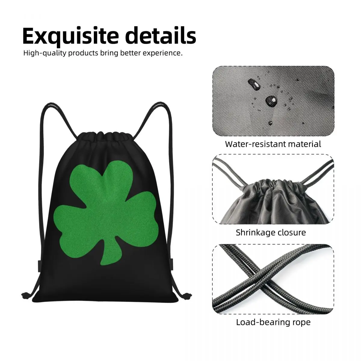 Irish Shamrock Kordel zug Taschen Frauen Männer faltbare Sport Sport Sackpack Irland St Patricks Day Shopping Lagerung Rucksäcke