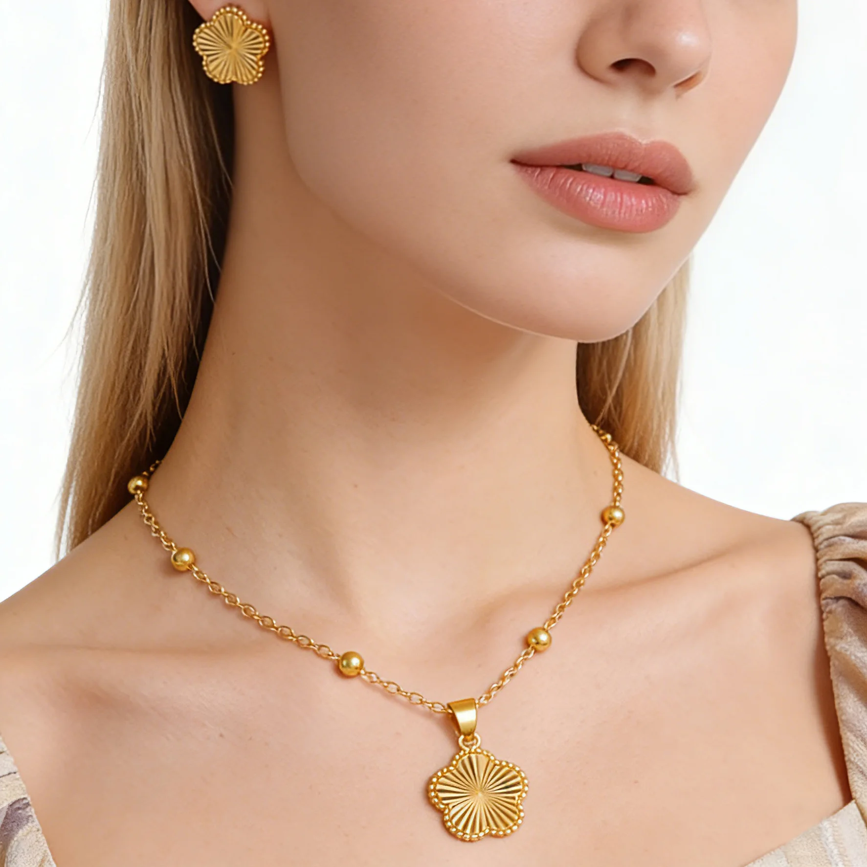 Romantisches 2-teiliges Schmuckset mit Anhänger, Halskette und Ohrringen, perfekt für Frauen, Bräute, Hochzeiten, Geschenke und Mädchen-Geburtstage – Detail 18