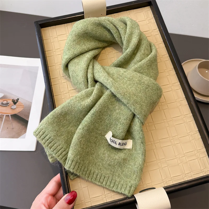 

Korean Style Knit Scarf Unisex Warm Neck Wrap Fashion Versatile Shawl Soft Winter Autumn Daily Commute Accessory
