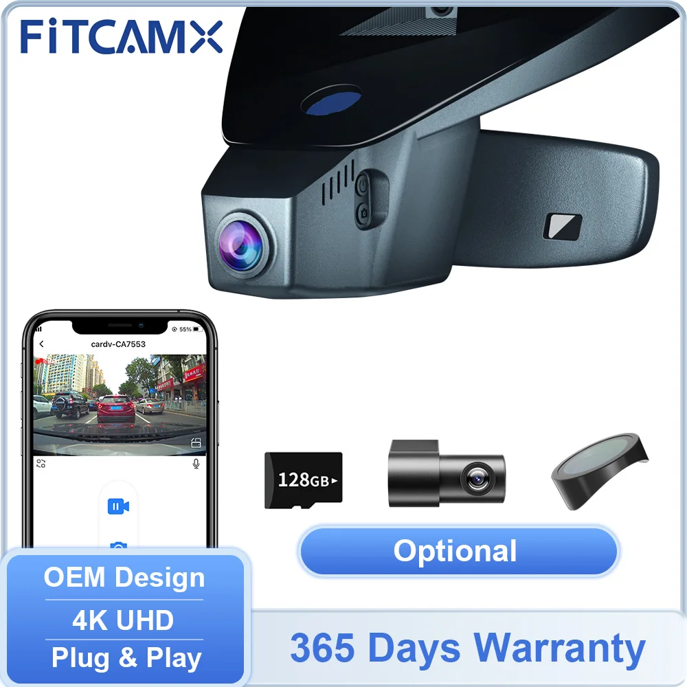 Front- und Heckkamera für Volkswagen Taos 2020-2026 & Touran 2016-2025, FITCAMX 4K OEM DVR-Kamera für VW Golf MK7 MK8 8.5 2015-2026
