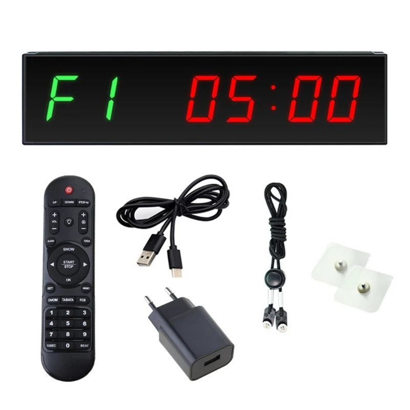 Workouts Timer LED Remote Wall Clock Stopwatch Interval Timer Electronical Clock