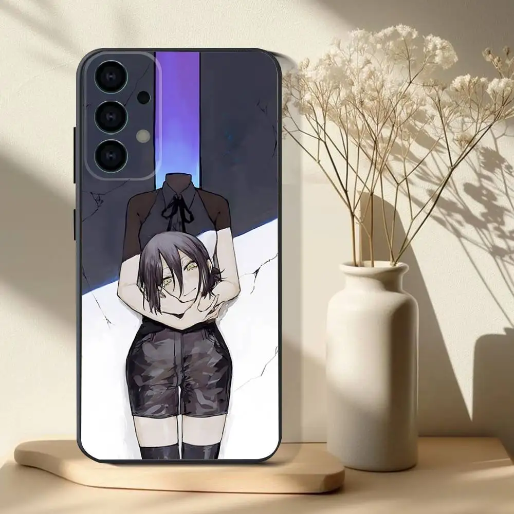 Casing Ponsel C-Chainsaw Man Reze untuk Samsung S 25,24,23,22,30,21,10,9,Ultra,Plus,Lite,FE,4,5G Casing Lembut Hitam