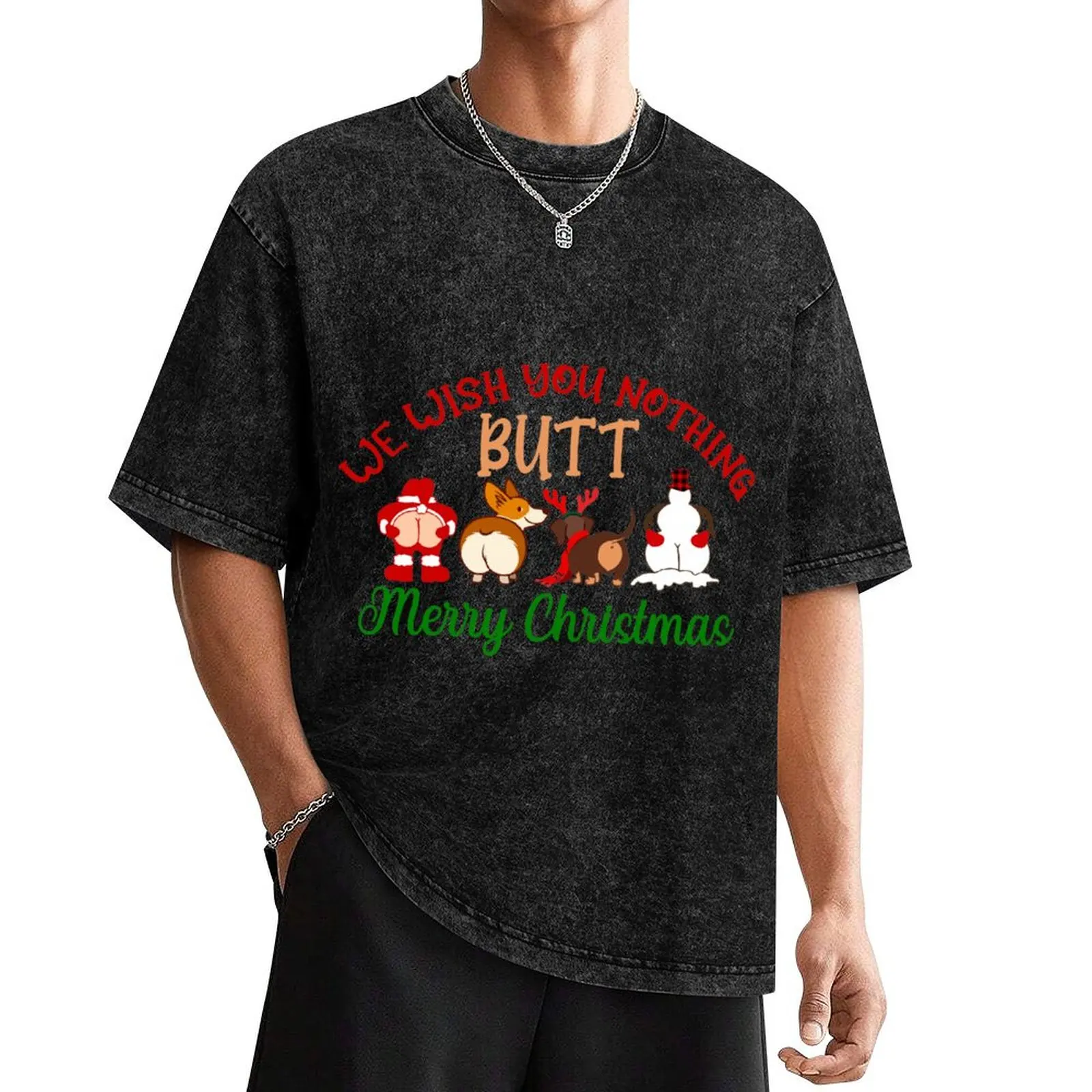 We Wish You Nothing Butt Merry Christmas Funny Xmas Santa Dogs Snowman T-Shirt rapper graphic tees cheap stuff mens clothes