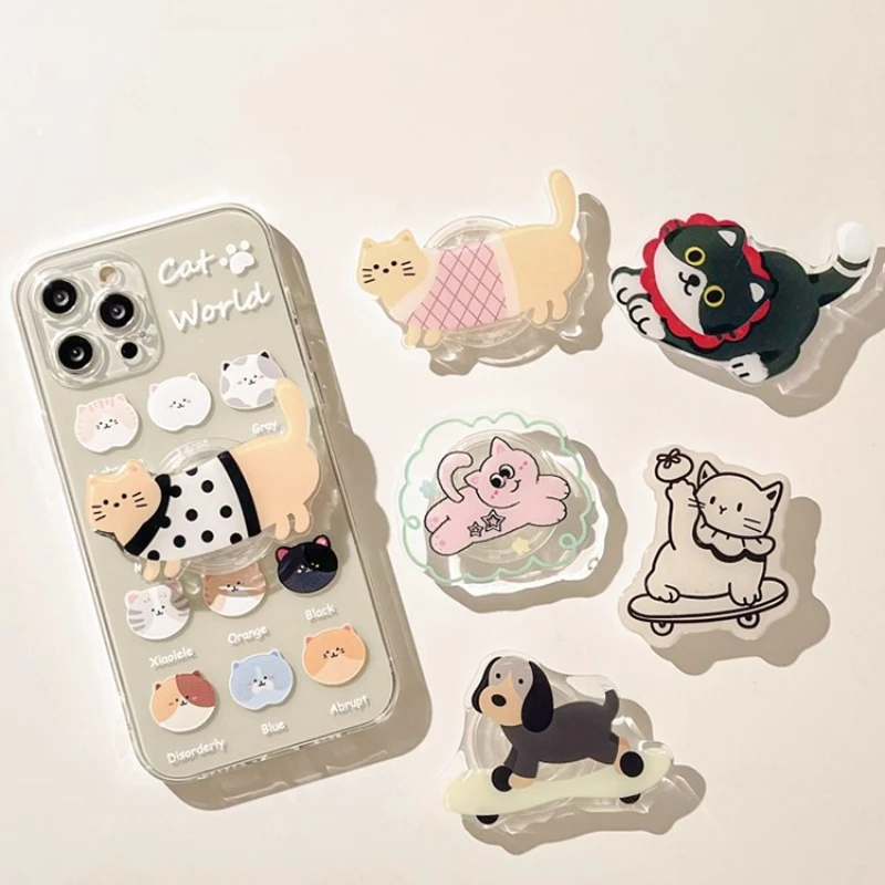 

Мультяшный милый держатель для телефона с изображением хурмы и кота, ленивый настольный складной и выдвижной кронштейн для мобильного телефона, для IPhone Samsung