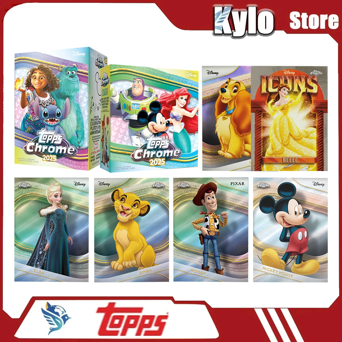 2025 Topps Disney Chrome Value Box Mickey Princess Aisha Zootopia Collection Cards Girls Designer Toys Anime Peripheral Gift