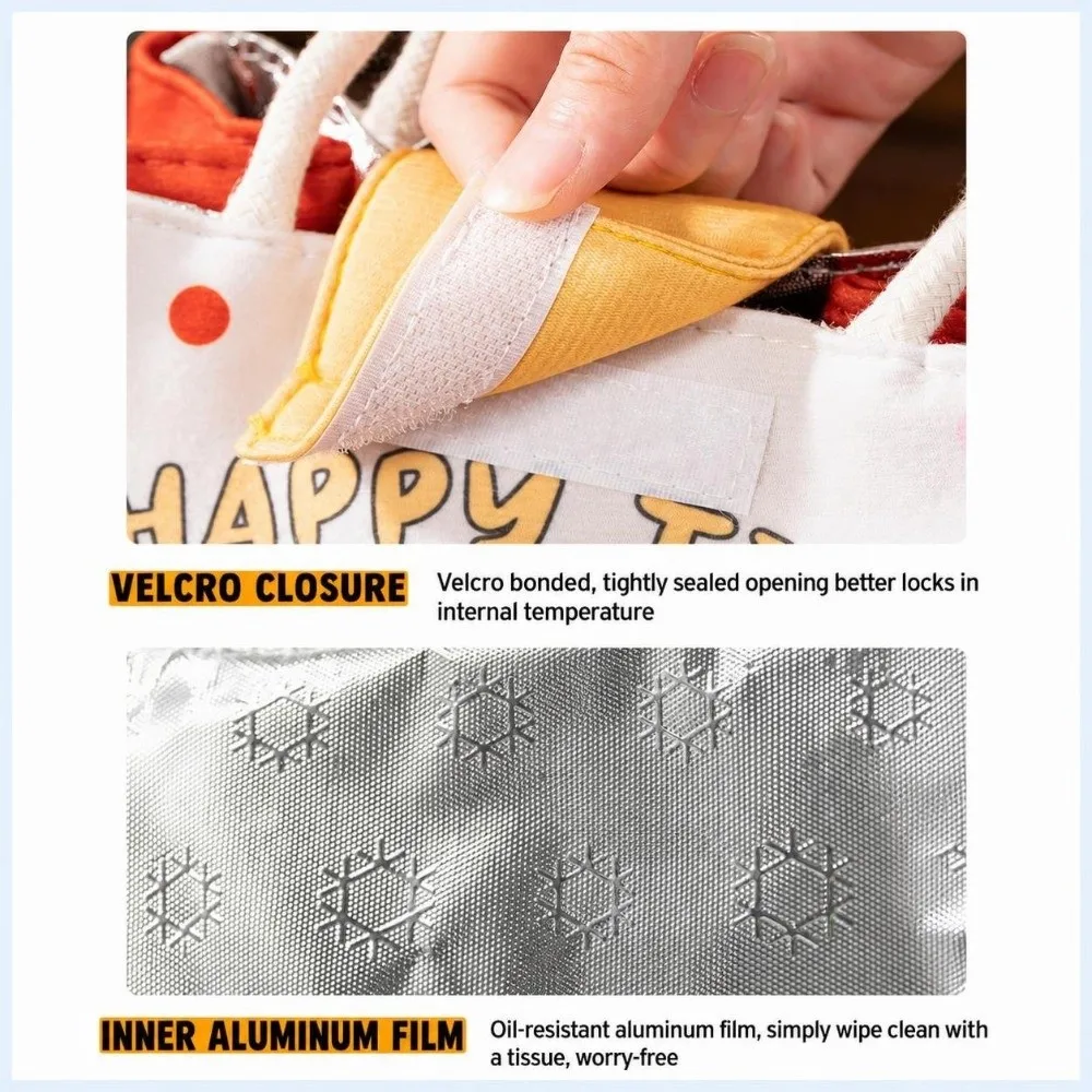 New Large Capacity Lunch Box Bag Cartoon Insulated Lunch Tote Bag Portable Fresh Keeping Lunch Bag Office