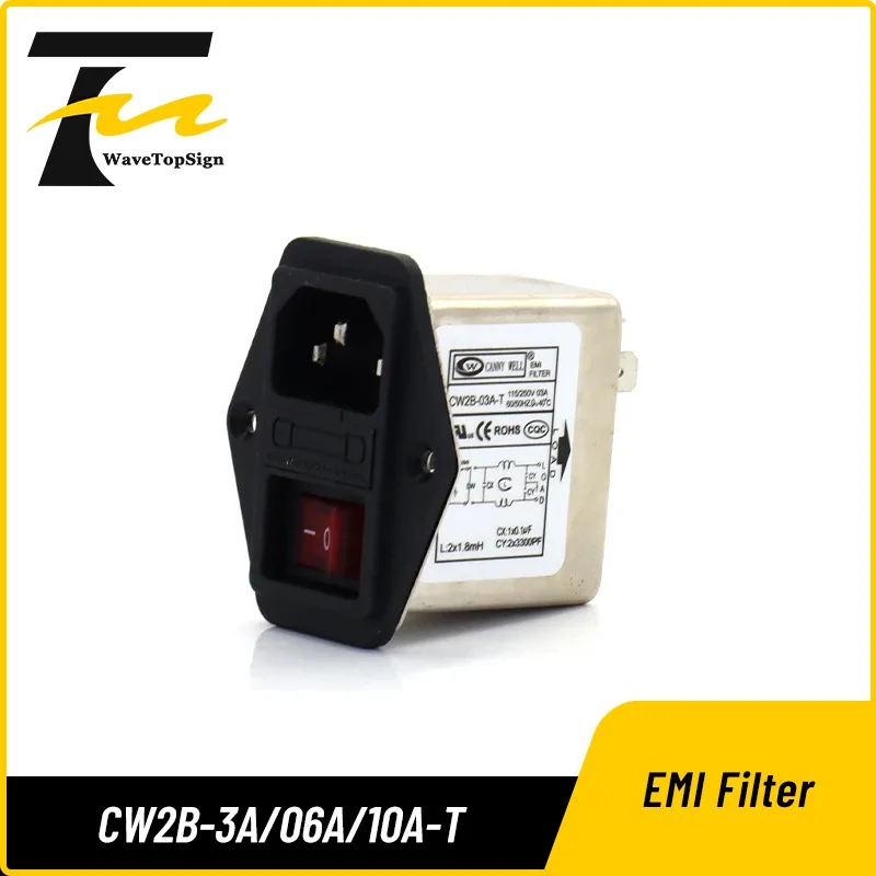 CANNY WELL EMI Power Filter Cleans Interference T Single-Phase AC220V CW2B-3A-T CW2B-6A-T CW2B-10A-T