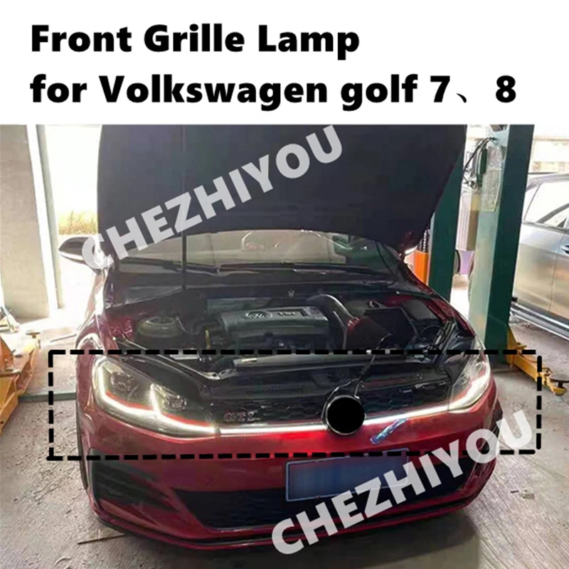 Front Bumper Grille Lamp, Modificação Auto Farol, Acessórios do carro, Volkswagen Golf 6, Golf 7, 7.5, 8, GTI