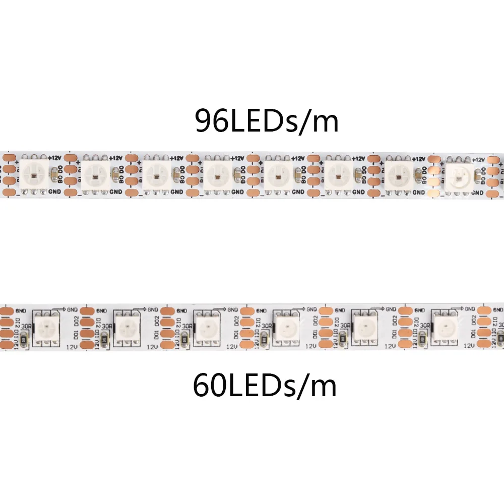 Individually addressable Pixel SPI RGB LED Strip Lights for Decor DC12V 60/96LED/m Flexible LED Tape Ribbon Dream Colour WS2811