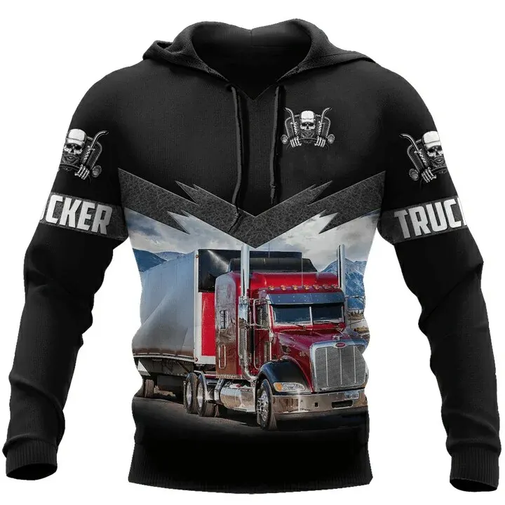 3D Printed Heavy Truck Pattern Men's Hoodie Autumn Sweatshirt Fashion Streetwear Oversized Men's Clothing New Casual Pullover