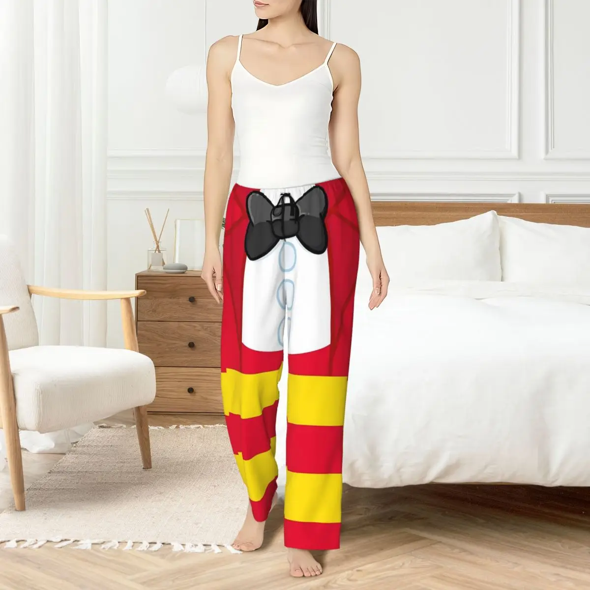 Custom Apron Jollibee Red Bee Suit Filipino Pinoy Filam Baby Women Pajama Pants Lounge Sleep Sleepwear Bottoms with Pockets view 3