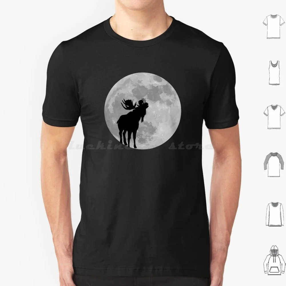 Funny Moose Full Moon Shirt. Halloween Howling Moose T-Shirt Moose Lover Gift T Shirt 6xl Cotton Cool Tee Full Moon Moose Meese