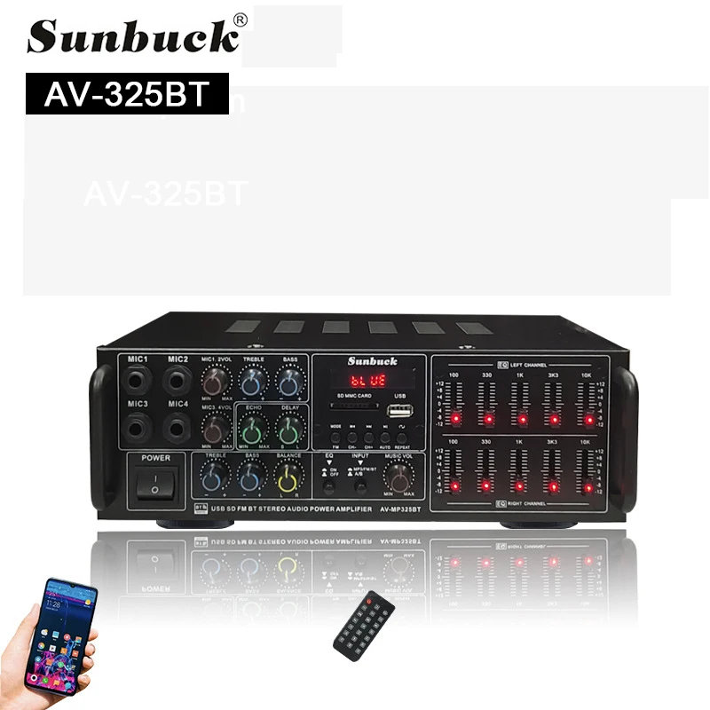 WAPUNO 8000 W Bluetooth Amplifier Black 4